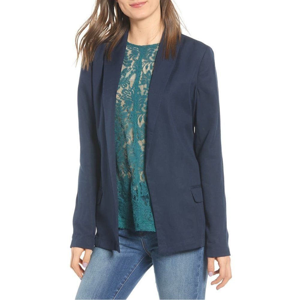 Chelsea28 Shawl Collar Blazer Navy XS NWT